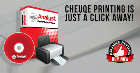 Analyst Cheque Printing Management Software
